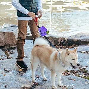   Dog-Poop-Bag-Dispenser-Waste-Bag-Holder-Mini-Dog-Treat-Pouch-Bag-For-Walking-Hiking-Running-With-Clip-For-Leash-Belt-Hand-Free-Holder-1-Roll-Waste-Bag-Grey