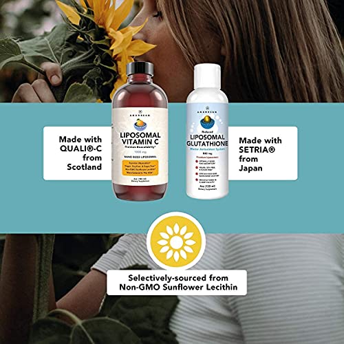 Amandean Antioxidant Bundle - Liposomal Vitamin C Quali®-C 1000Mg + Liposomal Glutathione Setria® 500Mg - Non-Gmo Vegan Liquid Formulas For Immune Support, Radiant Skin & Graceful Aging. Soy Free. #TOP7