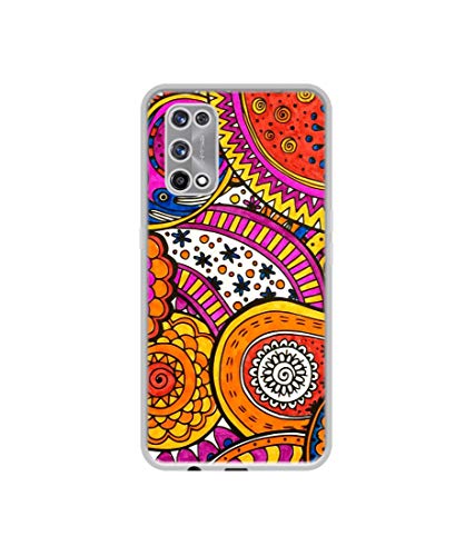 Image of Rangoli Paisley Art Design Printed Silicon Soft TPU Back Case Cover for Realme X7 Pro
