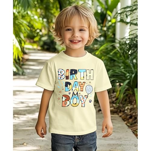 Birthday Shirt for Girl Boy Birthday Party T-Shirt 4-12 Year Kids Cute Balloon Graphic Short Sleeve Tee Tops4