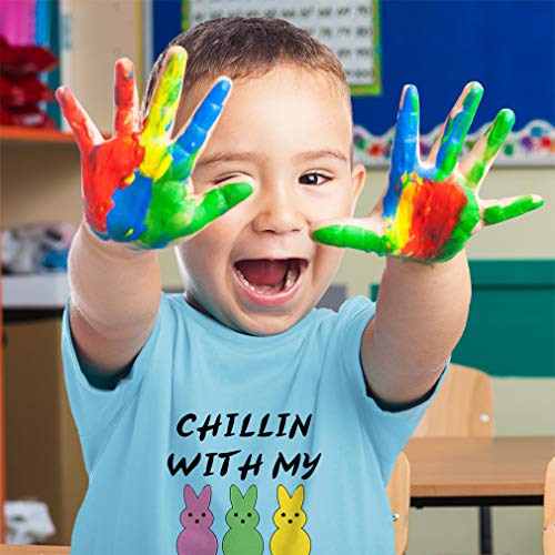 Toddler T-Shirt Easter Chillin With My Peeps Bunny Funny Humor Easter Cotton Bunny Boy & Girl Clothes Cute Baby Funny Tee Purple Design Only 3T #TOP2