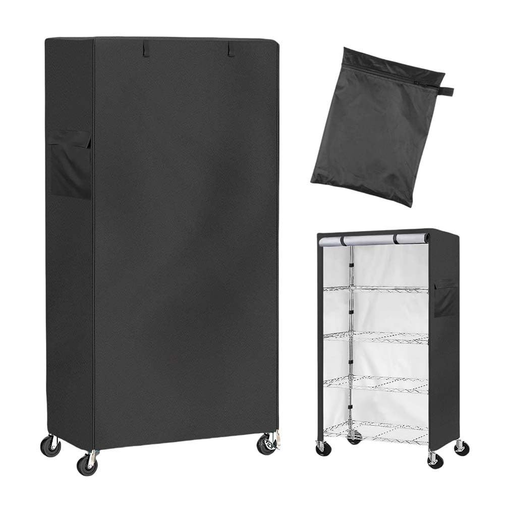 Cubierta de estante de almacenamiento Oxford 420D, impermeable, protección contra el polvo con cremallera, para estanterías interiores y exteriores, varios tamaños, cubierta de estante de alambre