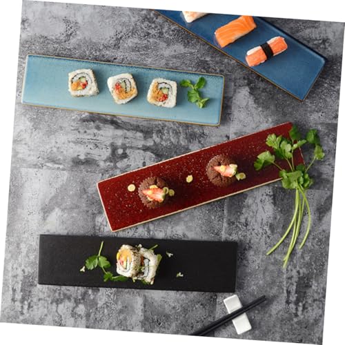 Plato rectangular de cerámica para sushi estilo japonés miniatura 4