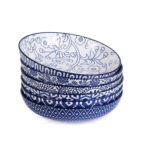 Selamica 740 ml Pastateller, Porzellan Salatschüssel 6er Set,...