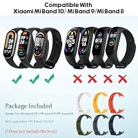 BDIG 6 Stück Armband kompatibel mit Xiaomi Mi Band 10/Mi Band 9/Xiaomi Mi Band 8, buntes weiches Silikonuhr-Ersatzarmband, wasserdichtes Armband für Mi Band 8. – Ansicht 5