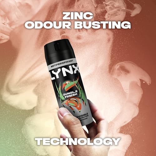 Lynx Antiperspirant Jungle Fresh 72H Long Lasting Sweat And Odour Protection Deodorant Spray For Men With Unique Scent Of Palm Leaves And Amber, 150Ml Pack Of 6 - 5