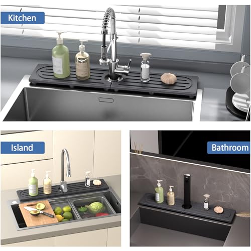 image for Telomet Kitchen Faucet Mat, Diatomite Sink Faucet Mat Splash Guard for