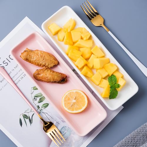 Plato Cerámico Rectangular Rosa para Sushi miniatura 3