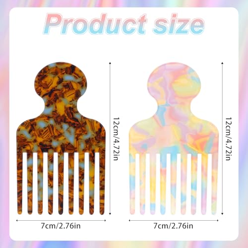 Peine de dientes anchos para cabello rizado, 2 piezas miniatura 2