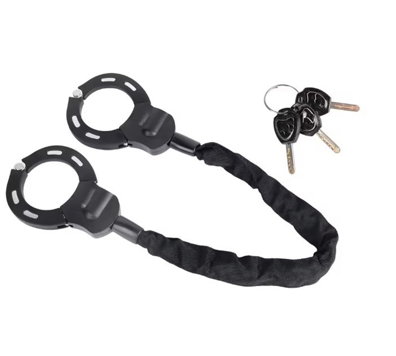 Motorcycle Handlebar Lock Motorcycle Bike Electric Scooter Lock with Key 90cm Chain Anti Theft Protection Handcuff Motorbike Lock Security(Without Bag)