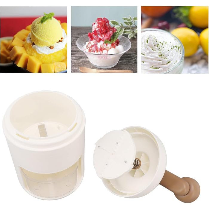 Image of Garth Portable Gola Maker Ice Crusher and Shaved Ice Machine, Hand Shaved Ice Machine Manual Fruit Smoothie Machine Mini Household Ice Shaver Ice Crusher