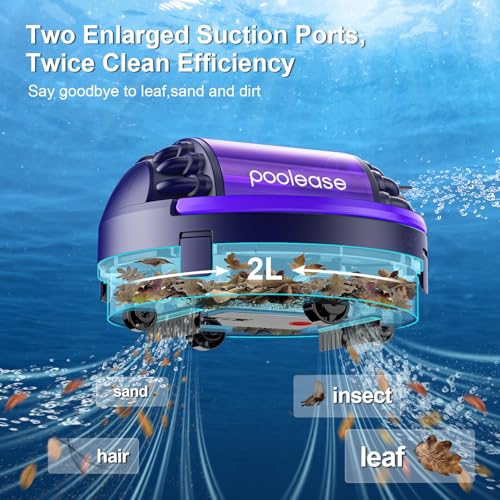 Image of X1 Robotic Pool Vacuum for Above Ground Pool, Automatic Cordless Pool Cleaner with 45W Dual-Motor, Ideal for Above-Ground Flat Pool, 2L Debris Capacity