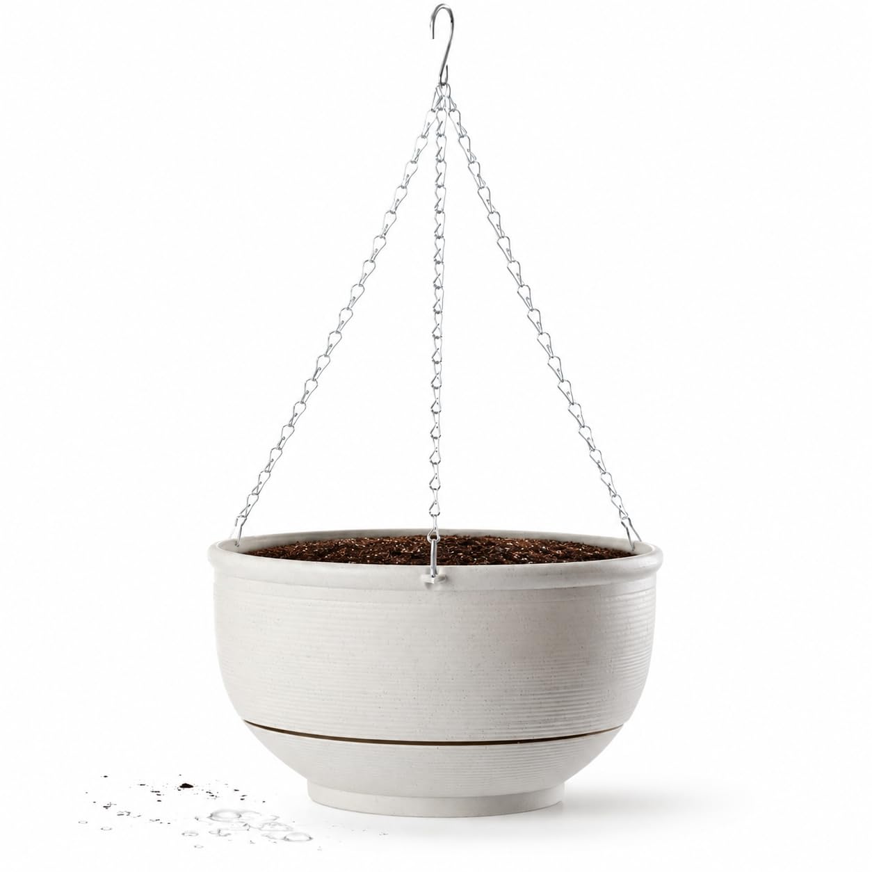 Yunmeryker Hanging Basket Planter Pot for Indoor Outdoor, White 12inch