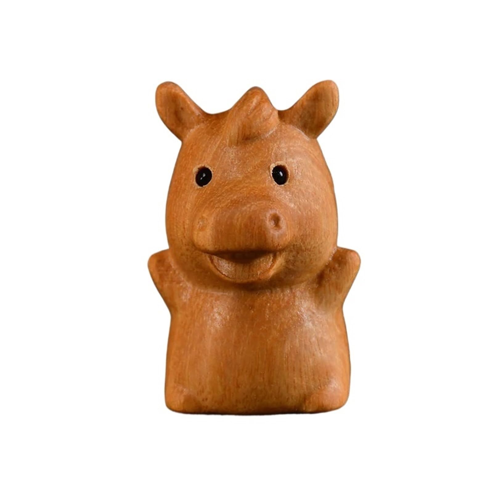 Miunihuooo 1/2pcs Mini Wood Carving Horse Ornaments Zodiac Statue Cute Horse Decor Office Desktop Decor Car Decoration(Color9)