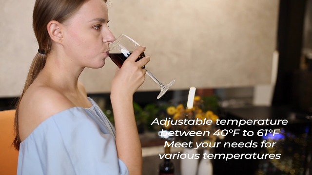 Antarctic Star 16 Bottle Wine Cooler/Cabinet Beverage Refrigerator Small Mini Wine Cellar Beer Soda Clear Glass Door Bar Fridge Quiet Operation Compressor Adjust Temp Control Freestanding, 2.4 Cu. ft - Image 8