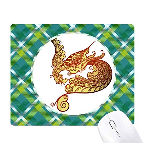 Tapis de souris phénix coloré silhouette animal réseau vert pixel art pc