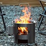 Estufa De LeñA PortáTil Tipo Tienda De CampañA con Asa Antiescaldaduras Extendida Y Soporte Triangular Antideslizante For Diversos Utensilios De Cocina