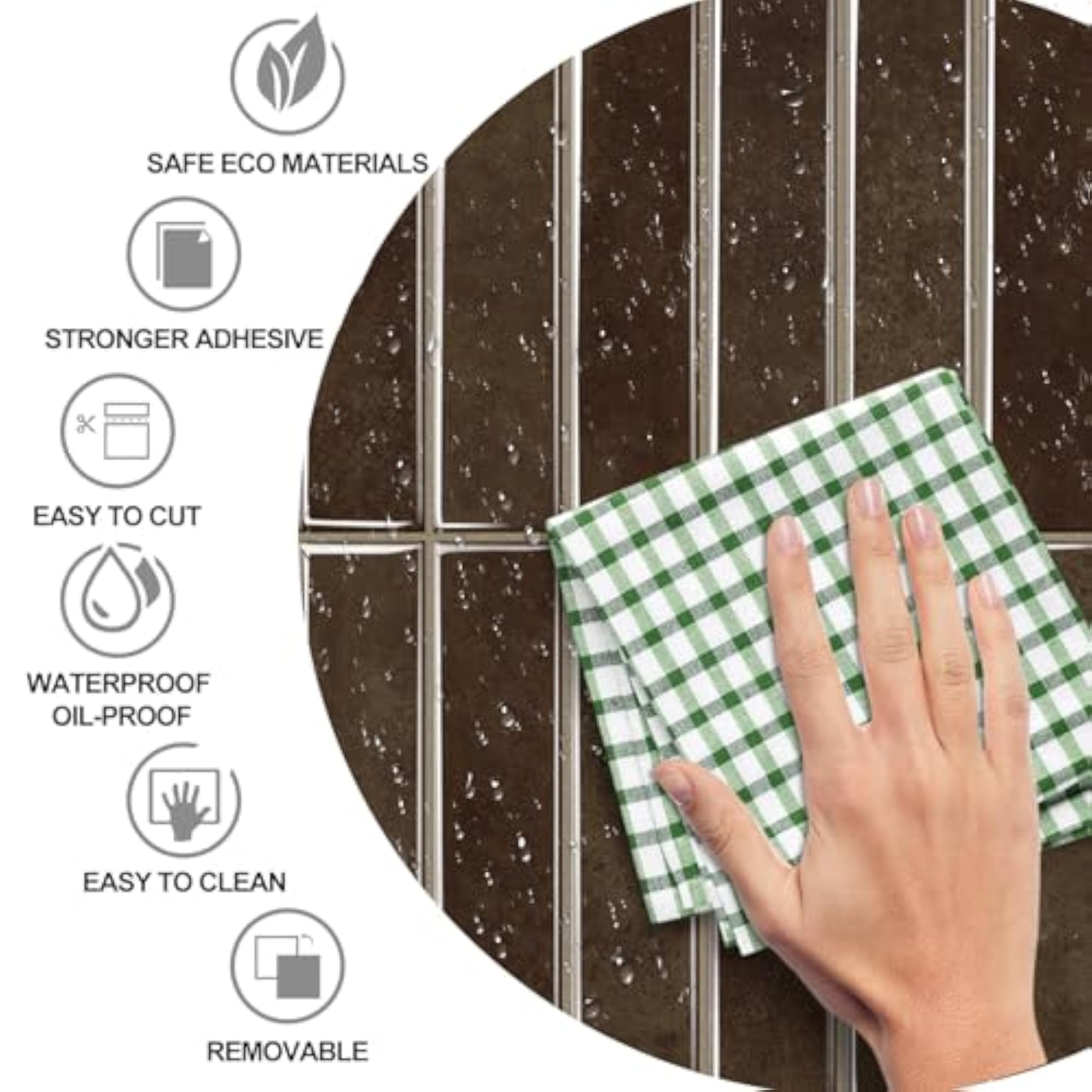 10 Sheets Self-Adhesive Vinyl Subway Tiles for Kitchen & Bathroom