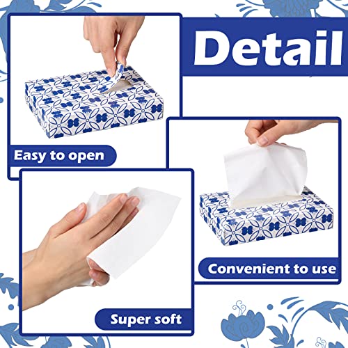 Image of Yinder 24 Packs 960 Sheets Tissue Cube Car Facial Boxes Disposable Facial Travel Tissues Holder for Car 2 Ply 40 Sheets for Household Kitchen School Bathroom (Retro)