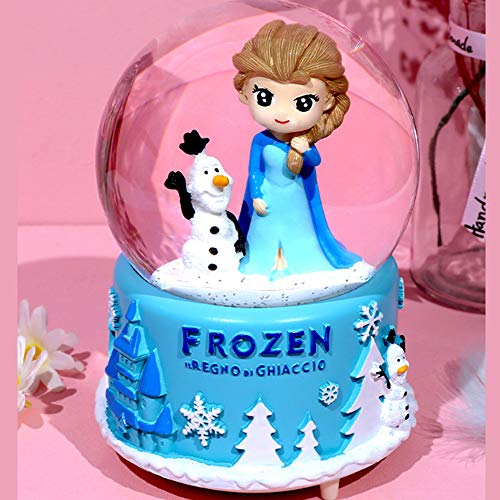 Snow Globe With Music For Kids , Vecu 3.5 Inch Little Girl Llluminated Automatic Snow Home Decor For Girls Kids Gift, Musical, Resin/Glass (Style B) #TOP2