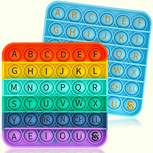 Educational Pop It Toddler Toys â€“ Learning Toys for Toddlers 1-3, Sensory Toys, Speech Therapy Toys, Montessori Toys, Sensory Bin Fidget Toys, Toddler Toys Age 2-4, Pop It Game, Anxiety Relief, 2PC
