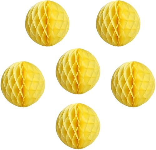 ZGjoy 6 bolas de papel de panal de papel, bolas de flores de papel de seda, decoración de fiesta, pompones, decoración de flores, boda, cumpleaños,