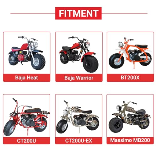 Image of GREHUA Mini Bike Brake Shoes & Chain Adjuster Kit Compatible with Coleman CT200U CT200U-EX BT200X Massimo Baja Warrior MB165 MB200 Predator 212cc 196cc 6.5hp GY6 49cc 50cc Chinese Scooter Moped Parts