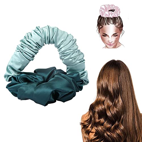 linmaya 2022 New Soft Heatless Curling Headband,TikTok No Heat Ponytail Hair Curler Roller Hairband for Long Hair Lazy Sleep Scrunchie to Curl Hair (Blue)