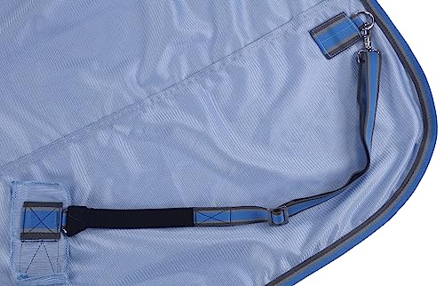 Image of LEAFOREST Horse Mesh Fly Sheets - Lightweight Breathable Standard Neck UV Protection Sheet Blue, 69IN