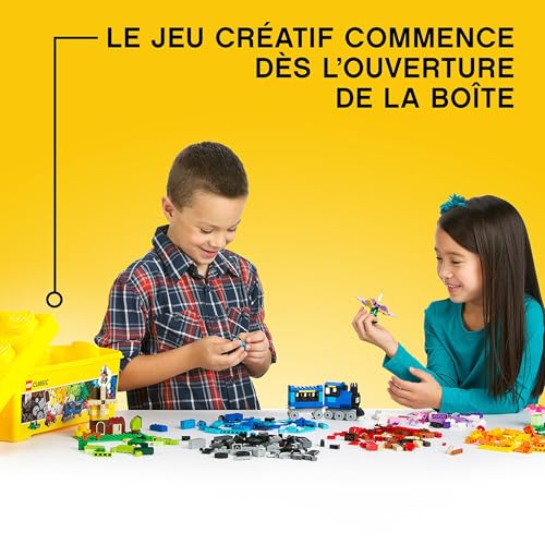 LEGO 10696 Classic La Boîte de Briques Créatives, Jouet et Ensemble de Rangement avec Briques, Roues, Fenêtres, Idée Cadeau Anniversaire, Enfants 4 Ans – Image 3
