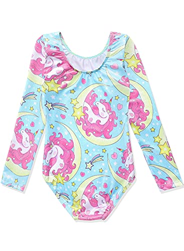 HOZIY Gymnastics Leotards for Girls Unicorn Pink Purple Sparkly Dancewear Activewear Quick Dry