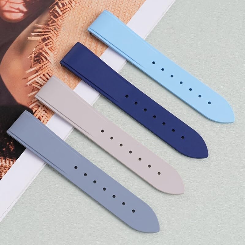 Quick Release Fluorine Rubber Watch Band For Cartier Santos Dumont Viton Men Women's Fkm Watch Strap 15.5mm 17.5mm Accessories