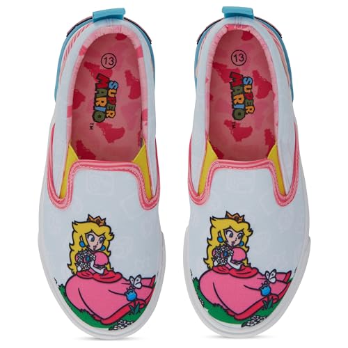 Nintendo Girls Peach Slip On Sneakers - Super Mario Shoes - Mario, Luigi, Kirby and Donkey Kong Slip On Shoes2