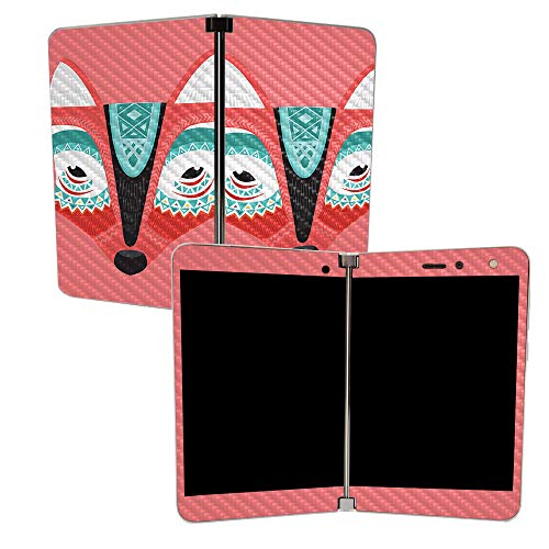 Image of MightySkins Carbon Fiber Skin for Microsoft Surface Duo - Aztec Fox | Protective, Durable Textured Carbon Fiber Finish | Easy to Apply, Remove, and Change Styles | Made in The USA