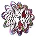 WorldaWhirl Whirligig 3D Wind Spinner Hand Painted Stainless Steel Twister Hummingbird (12" Inch, Multi Color Rainbow)