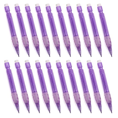 ZORESCOLEO 20Pcs Small Mechanical Pencil 0.7MM Short Automatic Drwaing Pencil with Small Eraser for Writing Drawing Sketching