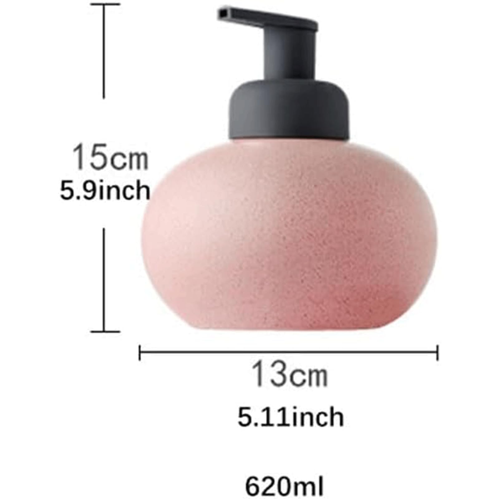 Riutilizzabile Dispenser di sapone schiumogeno grande da 620 ml Bottiglia di shampoo per gel doccia multifunzionale Dispenser di sapone per mani schiumogeno in ceramica Resistente