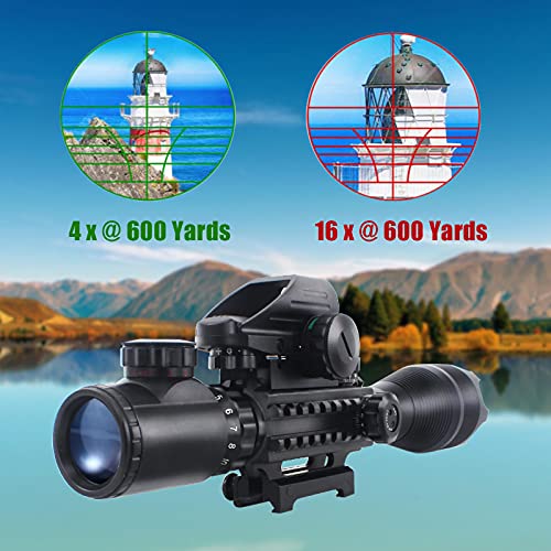 UUQ 4-16X44AO Rifle Scope Locking Turret Sunshade Illum. R/G/B - View #9