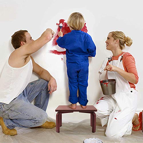 Houchics Wooden Step Stool Kids 2Pack, Step Stool For Toddler Potty Training,Wood Stool For Nursery Kitchen Toilet, Sturdy 210 Lbs Capability, With Safety Non-Slip Pad, Children&Adults(Walnut) #TOP2