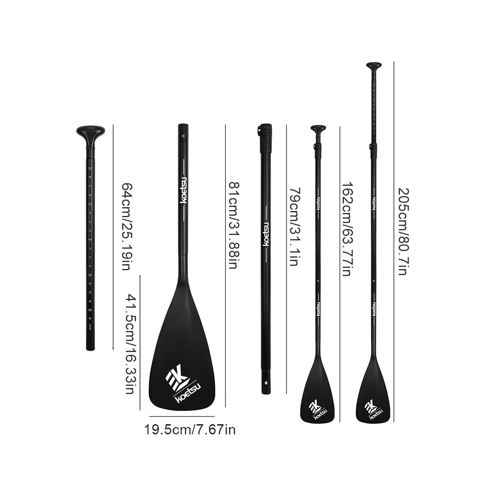 Pagaie for Kayak Pagaia SUP Staccabile in 3 Pezzi Leggera Lunghezza Regolabile Stand Up Paddleboard Pagaie in Lega di Alluminio SUP Remi for Barca da Surf Paddle for Canoa Gommone