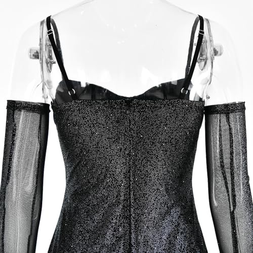 Image of Women's Dress,Sexy Lace Semi See Through Short Dress, Off-Shoulder Bustier Skirt, Asymmetric Short Skirt，Slim