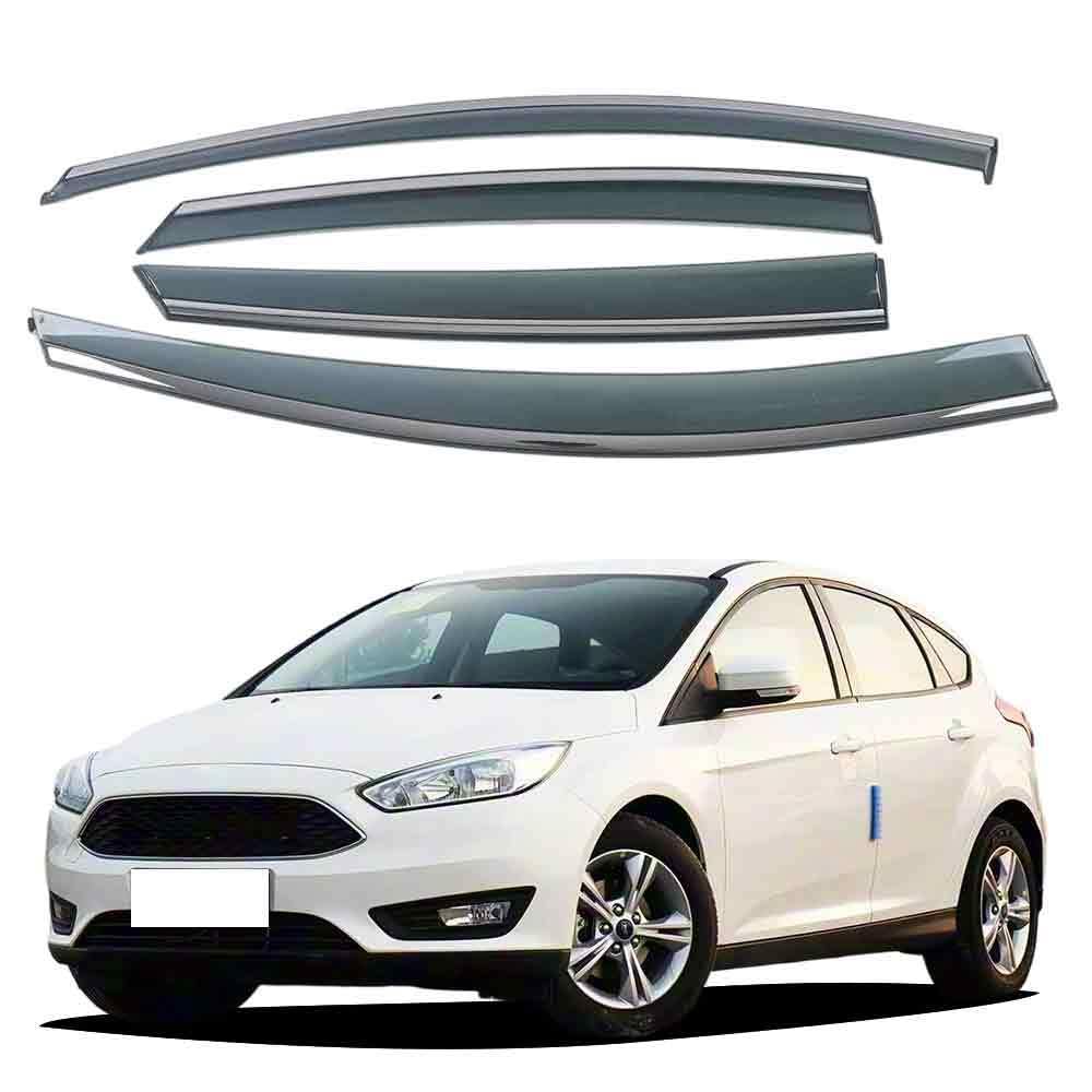 PLAKDFUU Wind Deflectors Rain Guards for Ford Focus 2012-2018 4Pcs, Side Window Visors Block UV & Rain, Fresh Air Flow