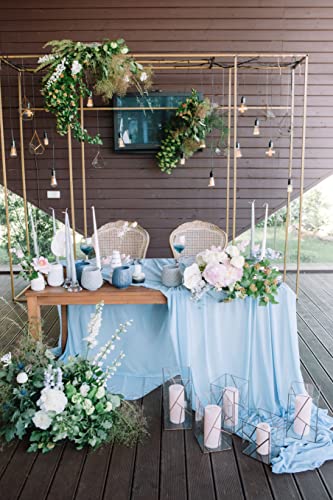 10Ft Sheer Table Runner Holiday 10Pcs Baby Blue Wedding Decoration Chiffon Fabric Long Table Runners Home Table Decorations #TOP3