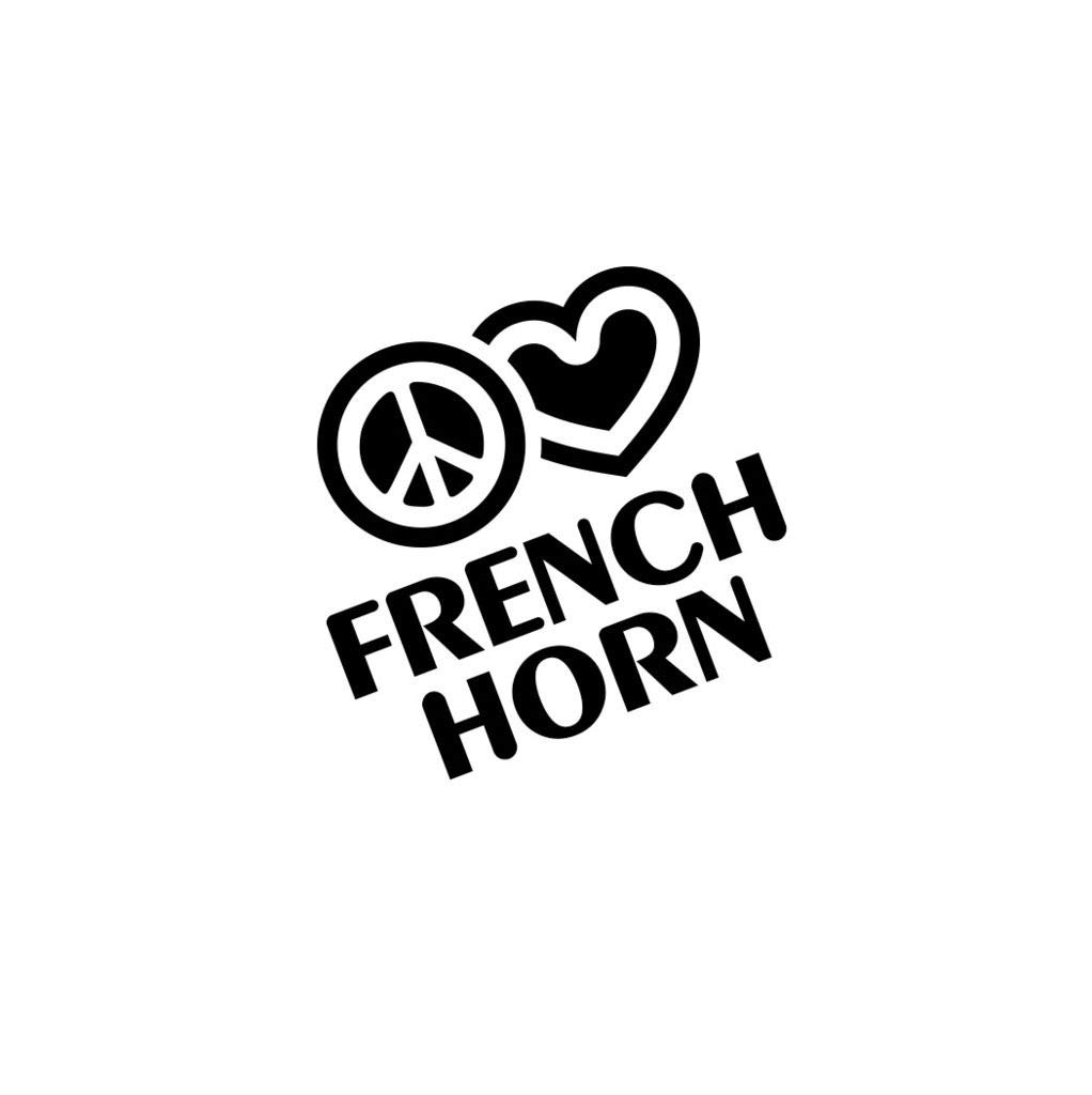 PressFans - Peace Love French Horn Music Car Laptop Sticker Decal