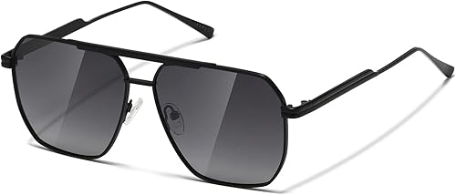 MASDUN Retro Oversized Square Polarized Sunglasses for Women Men Vintage Shades UV400 Classic Metal Sun Glasses