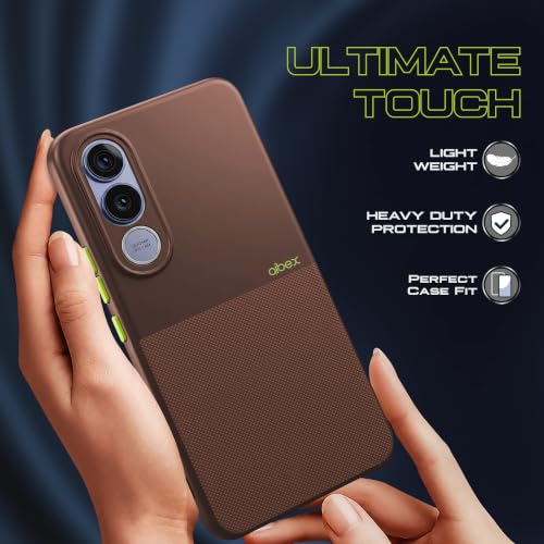 Image of AIBEX Premium Back Cover Case Compatible for Vivo V70 FE 5G | Scratch & Drop Tested Shockproof Matte Texture Case with Soft Microfibre Lining | Slim Fit Cover with Anti-Scratch Finish - Brown