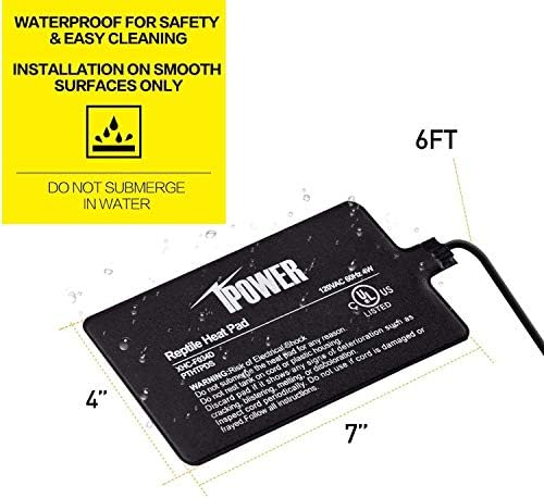 iPower 4 by 7-Inch 4 Watt Reptile Heat Pad Under Tank Terrarium Heater Heat Mat for Small Animals