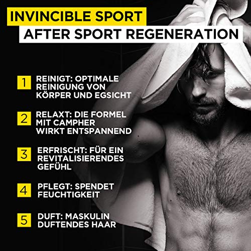 Loreal Men Expert Shower Gel Invincible Sports with Citrus Fragrance for Body, Face and Hair (3 x 300 ml) - Image 3