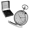 De Walden 25th Silver Wedding Men's Engraved Pocket Watch with Happy Anniversary Case in Gift Box #1