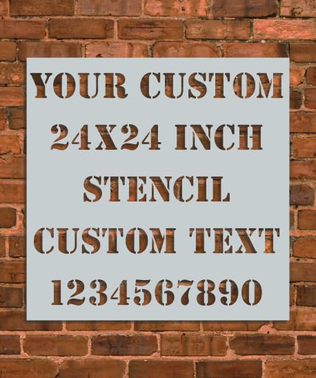 Custom Text Stencil - Customize Your Own Stencil - 5 Lines - 30 Different Fonts Available - INNOVO Stencils (Square 24' x 24')